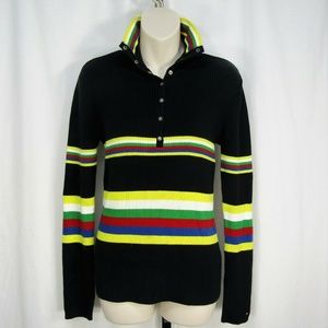 Vtg Tommy Hilfiger Jeans Rainbow Striped Sweater